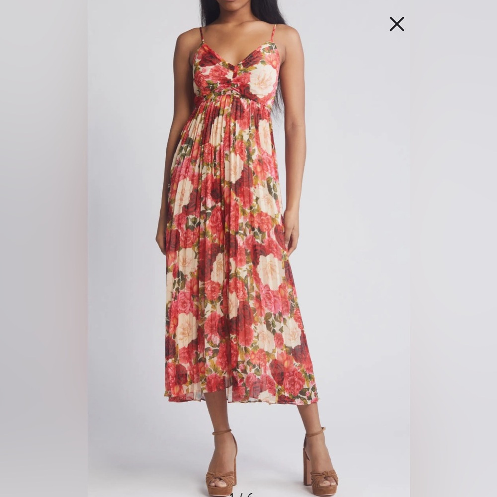 Floral print smocked back sundress